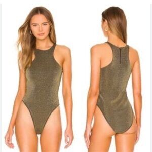 ALLSAINTS NWOT REVOLVE GOLD METALLIC SLEEVELESS BODYSUIT SZ6
